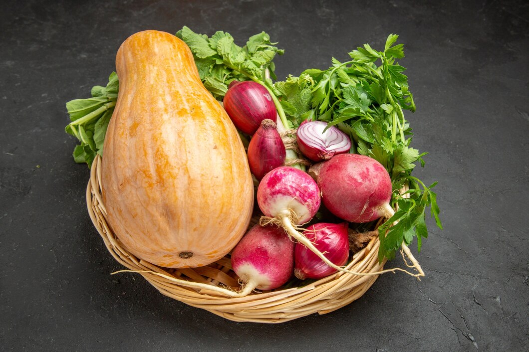 https://ru.freepik.com/free-photo/front-view-fresh-pumpkin-with-radish-and-greens-on-dark-table-ripe-color-food_13250853.htm
